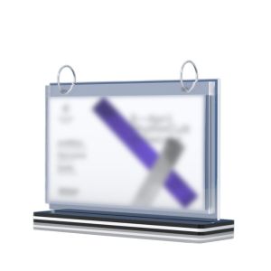 EO4MD Clear PVC Menu Display Stand Sturdy Base A4/A5 Pageable Folder Lightweight 6 Pages Tabletop Loose-leaf Rack Restaurant