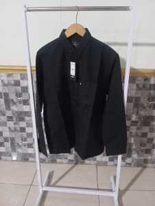 Kemeja Hitam Polos Lengan Panjang Original Hurley Best Quality RIZQUNI