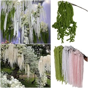 PURETEN Multicolor Amaranthus Artificial Hanging Plant Yarn Ornament Simulated Amaranthus Caudatus Beautiful Photo Props Hanging Long Tassel Flower European Wedding Decoration