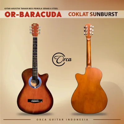 ORCA Gitar Akustik Tanam Besi Pemula ( OR - BARACUDA ) Senar 6 Steel
