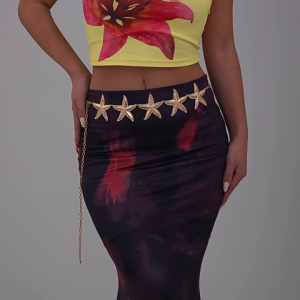 Star Themed Starfishes Belt Chain Fashionable Women Light weight Waist Chain for Beach Outfits