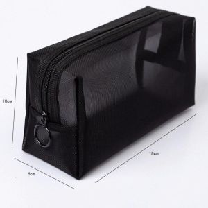 3 Size Transparent Mesh Zipper Cosmetic Bag / Large Capacity Portable Travel Storage Bag / Multipurpose Breathable Mesh Zipper Pouch / for Toiletries Cosmetic Stationeries