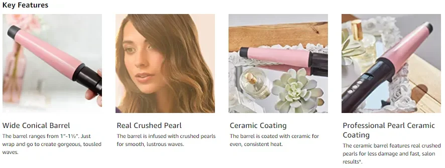 Ceramic pearl 2024 professional curling wand