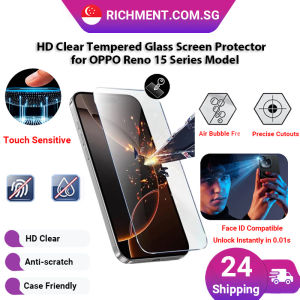 【✅SG Brand】RICHMENT HD Clear 9H Tempered Glass Screen Protector for OPPO Reno 14 / Reno 15 / Reno 15F / Reno 15C / Reno 15 Pro / Reno 15 Pro Max | Full Coverage Anti-Scratch Anti-Fingerprint Bubble-Free Ultra Thin Glass Film