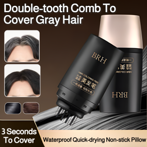 【0 Ammonia 】Portable Hair Care Double-tooth Comb To Cover Gray Hair Hair Styling Pen 植萃不伤发双齿即时盖白发染发梳 Waterproof And Sweat-proof Disposable Hair Dye Pen Long-lasting Fade-resistant Color That Covers Gray Hair