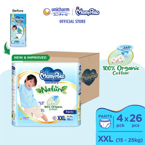 MamyPoko Extra Dry Nature Pants Baby Diapers XXL26 (4 Packs) (15 -25kg)