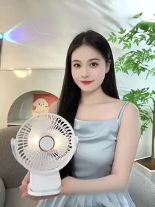 Desk Fan with Light rotating clip fan Outdoor portable stroller electric fan rechargeable Clamp