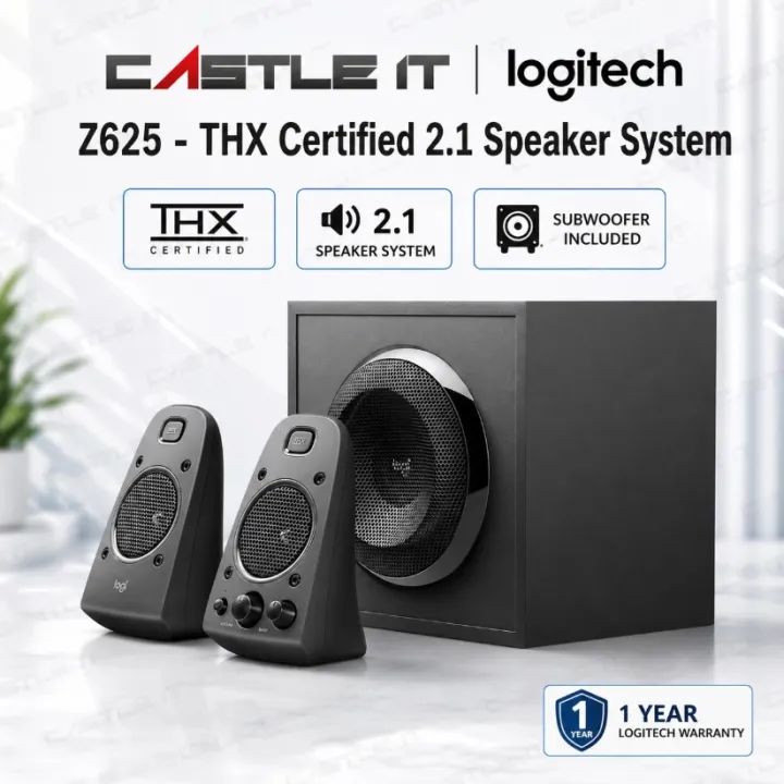 Logitech Z625 THX Certified 2.1 Speaker System with Subwoofer 200W