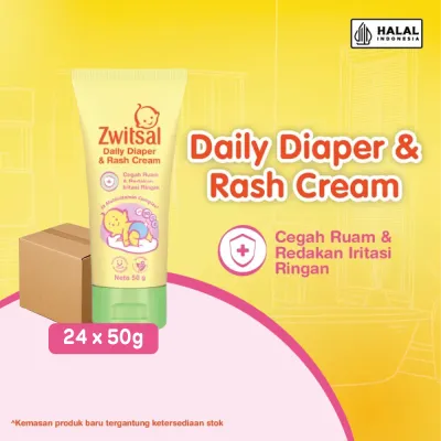 Zwitsal Baby Daily Diaper Cream Tube 24x50gr [Karton] - Krim Ruam Popok Bayi