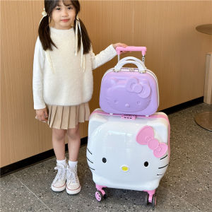 New 14+20 Inch 2 Piece Kids Girl Pink Cabin Travel PC Suitcase Sets With Wheels Trolley Roller Luggage Carrier Cosmetic Bag Check-in Case Free Shipping