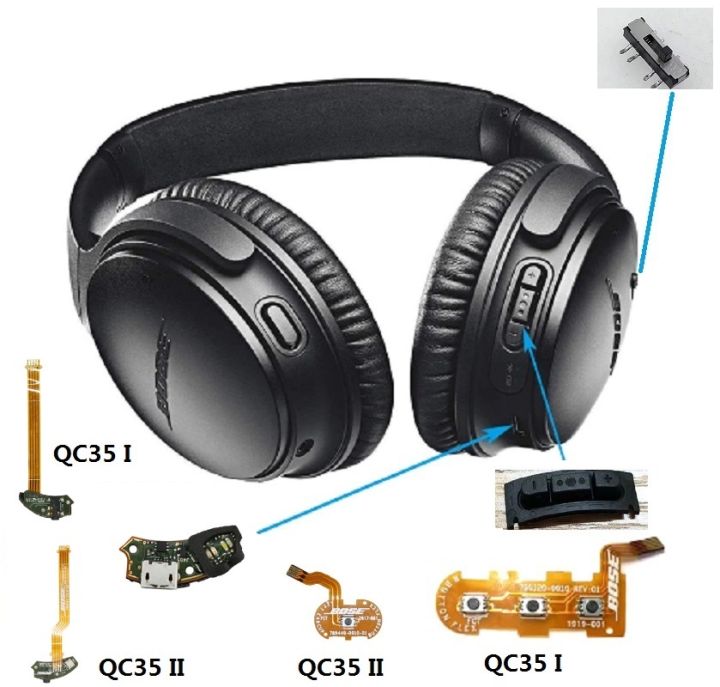 Repair PCB Parts for Bose QuietComfort 35 QC35 I QC35 II Headphones ...