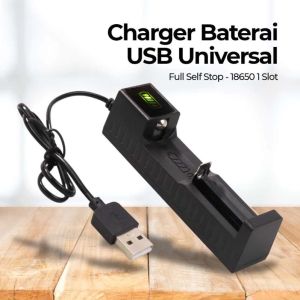PROMO Charger Battery Baterai Type 18650 Single Slot USB Universal Fast Charging Original