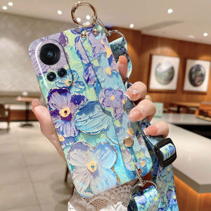 Phone case OPPO Reno10 Pro 5G Reno10pro+ with long strap Beautiful Flower Pattern Soft Casing OPPO Reno 10 Pro 5G Phone Cover