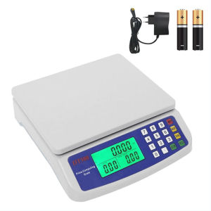 40KG ตาชั่งดิจิตอล พร้อมจอแสดงผล LCD แบบชาร์จแบต หน้าจอสองฝั่ง ความแม่นยำสูง จำราคาได้ กิโลดิจิตอล