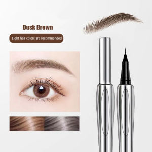 Waterproof Micro Eyebrow Pencil & Eyeliner 2-in-1 – Smudge Proof Natural Hair Strokes Long-Lasting Makeup