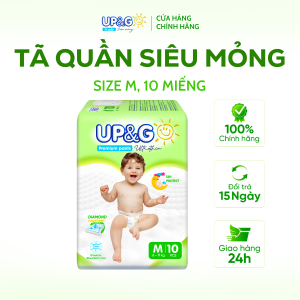 Tã/ Bỉm Quần Em Bé Siêu Mỏng Up&Go Lõi Nén 2mm Siêu Mềm Mại Siêu Khô Thoáng Siêu Thấm Hút Size S/M/L/XL