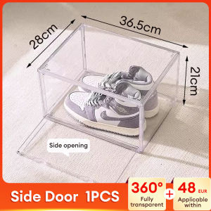 MISN 6PCS Acrylic Shoe Box Clear Magnetic Clear Stackable Organizer Large Space Sneaker Container Storage Shoe box
