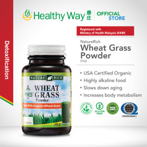 NatureRich Wheat Grass Powder Organic (42gm) | Wheatgrass Supplement Detox