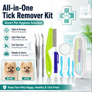 Tick Remover Dog Tick Removal Tool Safe Easy Tick Twister Pets Flea Comb Grooming Kit Pet Care Supplies