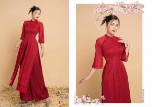 Áo dài voan tơ óng 4 tà vải mềm mịn chảy dáng