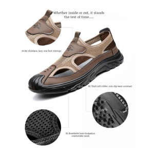 Lightweight fashion mens sandals onestep hole shoes
