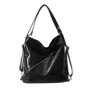 Vintage leather womens backpack Large capacity commuter backpack Casual tote bag Crossbody shoulder bag