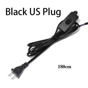 Dimmer Switch Power Cord with Push Button Black White 303 Switch Wiring AC Power Cable US Led Lighting Strip Power Cord 1.8m Electric Line 2c*0.75mm Copper