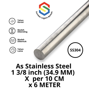 as 1 3/8 in (34.9 mm) stainless steel 304
