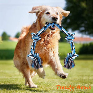 Dog Chew Toy Indestructible Chew Rope Toys With 5 Knots Heavy Duty Dog Tug Toy of Teeth Cleaning