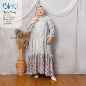 DRESS JUMBO LD 140 4XL XXXXL HELIA#2 BAHAN MAXMARA By BINTI GAMIS JUMBO TERBARU
