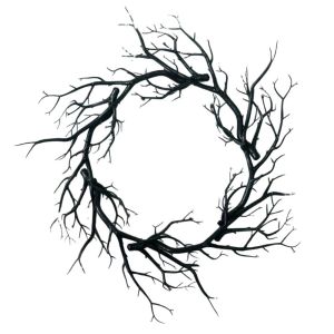 COUPLECOL Artificial Twisted Twigs Halloween Black Branch Garland Wall-Mounted Realistic Halloween Spooky Wreath Terrifying Gothic Style Bare n Garland Window