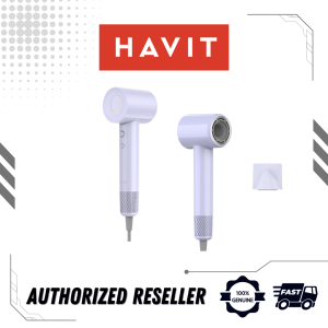 HAVIT HD201 High Speed Hair Dryer | 105000 RPM | 200 Million Negative Ions | with Nozzle - Purple (Original)