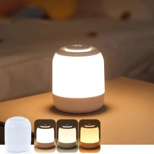 Brifit Eye Caring Soft Night Light Touch night light for Baby Kids and Adults Small Cute Bedside Lamp 3 Colors Dimmable USB Rechargeable Warm/Cold Night Light for Bedrooms Baby Nursery and Sleep Aid