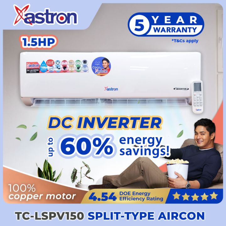 Astron TCLSPV150 1.5HP SplitType Inverter Aircon Lazada PH