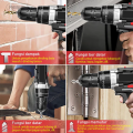 REAIM Mesin bor Impact Cordless Drill bor cas 2 baterai promo bor tangan tanpa kabel. 