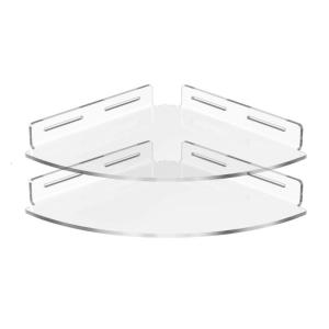Set of 2 Clear Shower Wall Shelves No Drilling Required Waterproof Bathroom Storage for Tile Surfaces