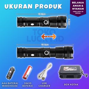 WELITE Senter Super Terang XHP50 2600 Lumens Waterproof Jarak Super Terang