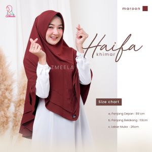 Azmeela Haifa Hijab Instant Aksen Layering Anggun dan Cantik
