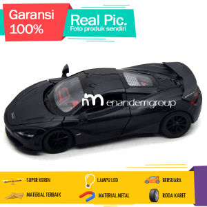 Diecast Miniatur Mainan Mobil Sedan Sport MClaren 720s Besi Metal LED 1/32