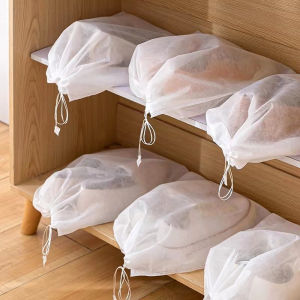 50Pcs Shoe Bag with Drawcord Shoe Dust Covers Shoe Storage Bag Reusable Travel Storage Bag