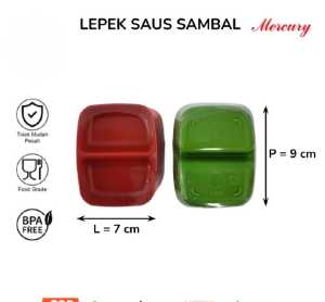 Piring Lepek saus sambal sekat 2 twin Harga per 6 pcs MCR