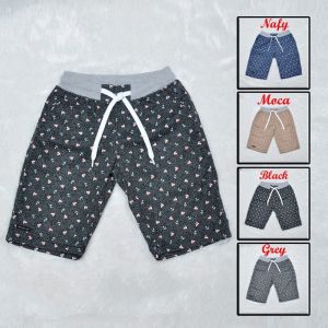 Celana pendek anak laki laki motif pake rib dan tali