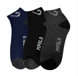 Mpolo 3 Pairs Men Fashion Ankle Socks Stokin Tebal Stoking Pendek Quality Street Daily Sock