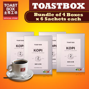 [Bundle of 4]Toast Box KOPI Coffee with Creamer Unsweetened 32gm x 6 Sachets/Box (exp 01/2027) total 4 Boxes
