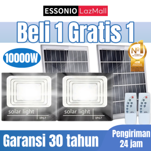 ESSONIO 【Beli 1 Gratis 1】 Lampu Tenaga Surya 1000Watt IP67 Lampu Solar Cell Lampu Outdoor Otomatis Sensor LED