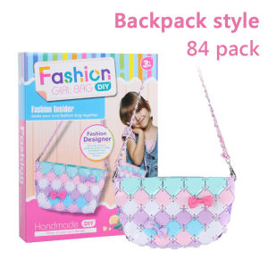 Childrens European and American disassembly and handcrafted woven bag assembly single shoulder bag girl toy gift