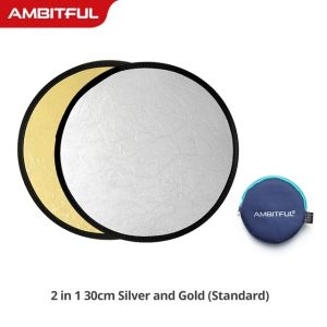 30cm 2in1 Multi-Disc Diffuers Light Round Reflector With Bag Portable Collapsible Silver Gold White for Photography Studio