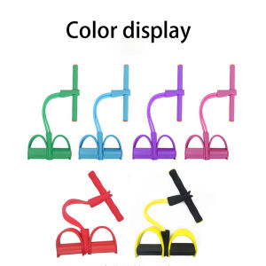 Sola_Pola Indoor Fitness Gum 4 Tube Multi Function Tension Rope Strong Fitness Resistance Bands Latex Pedal Ankle Puller Exerciser Sit-up Pull Rope Expander Elastic Bands Yoga Fitness Equipment Pilates Workout