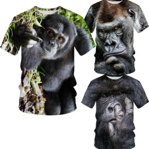 [Local Stock] VCC Gorilla 3D Print T-Shirt Men/Women Casual Summer Short Sleeve Tops Funny Monkey Streetwear Tee