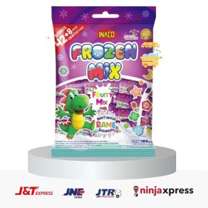 INACO GUMMY FROZEN Mix Fruit 120gr isi 50pcs Permen Jelly Empuk Aneka Rasa Buah Permen Kenyal Snack Cemilan Permen Anak